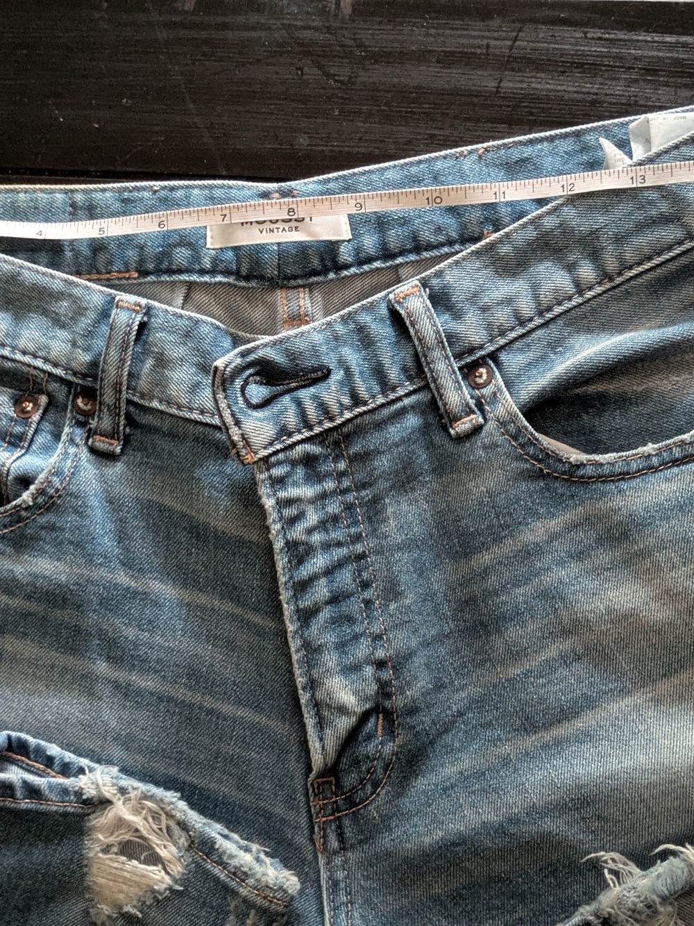 MOUSSY Vintage Light Blue Distressed Slim Straight Leg Jeans - Picture 4 of 8